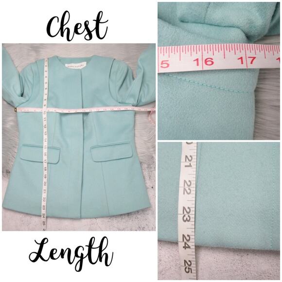DONCASTER Wool Blend Blazer Light Blue Button Front Jacket Women’s Size 6 - Picture 10 of 12